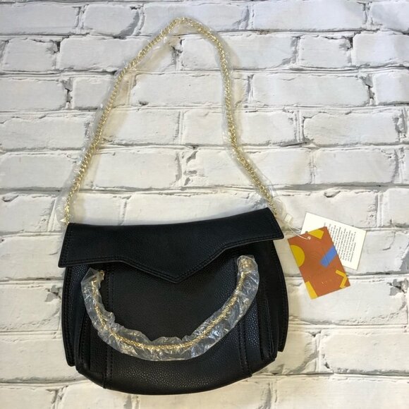 𝅺NWT Danielle Nicole Nora Black Leather Bag - Picture 2 of 8